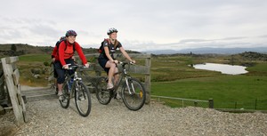 Enjoying the scenery cycling on the Otago Central Rail Trail